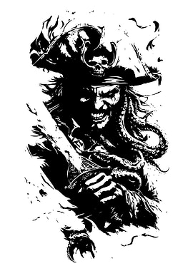 Fearsome Pirate with Tentacles