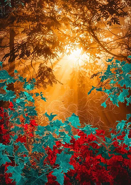 Forest with Sunbeams