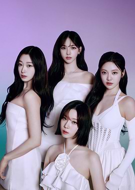 Four K-Pop Idols in White Outfits aespa