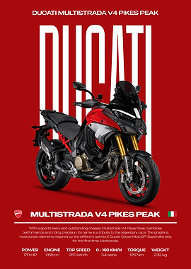 Ducati Multistrada V4 Pikes Peak Motorcycle Poster