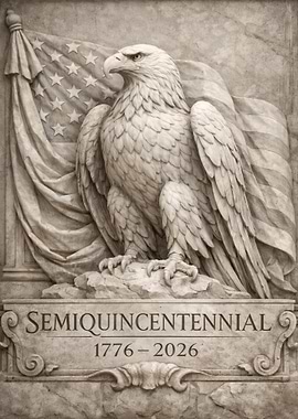 American Eagle and Flag Sculpture