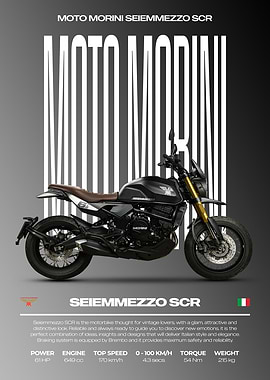 Moto Morini Seièmmmezzo SCR Motorcycle Poster