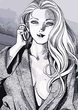 Woman on Phone in Robe