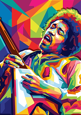 Jimi Hendrix Pop Art Portrait