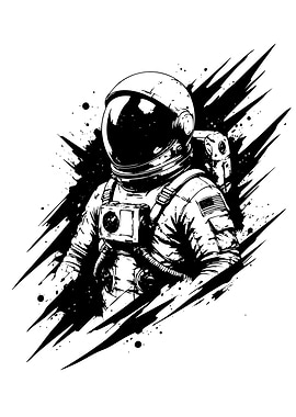 Astronaut with Splatter Background