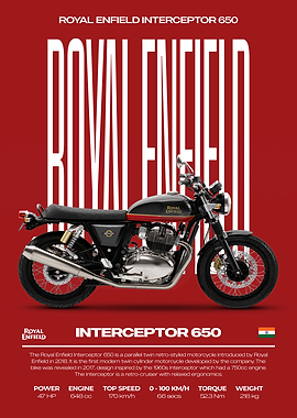 Royal Enfield Interceptor 650 Motorcycle Poster