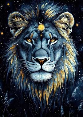 Cosmic Lion Portrait