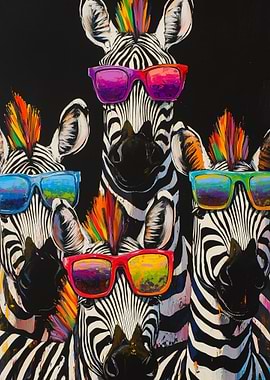 Cool Zebras with Sunglasses
