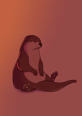 Cute Otter Meditating