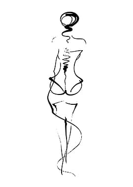 Abstract Fashion Sketch of a Woman