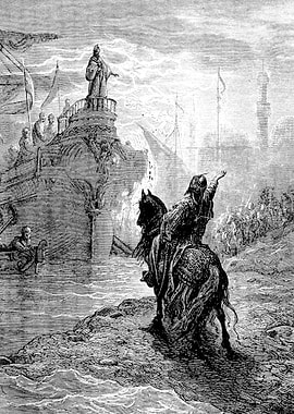 Parley Between Mourzoufle and Dandolo Gustave Dore Crusades Engraving