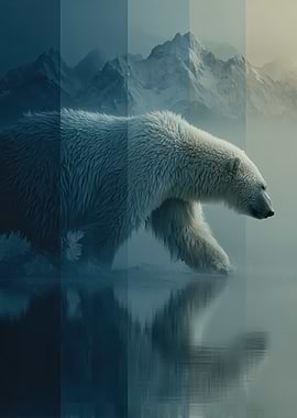 Polar Bear in Arctic Landscape