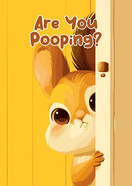 Cute Squirrel Peeking Through Door