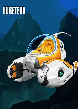 Futuristic Submarine in Deep Water