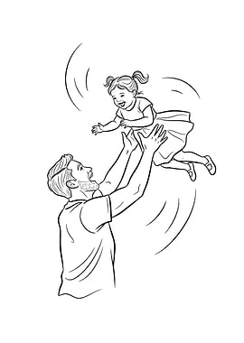 Father throwing daughter in the air