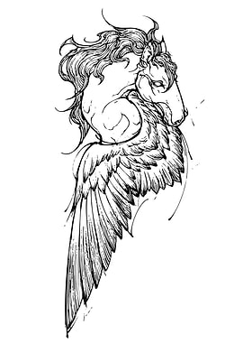 Winged Horse Tattoo Design