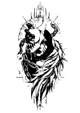 Dark Angel with Chains and Wings