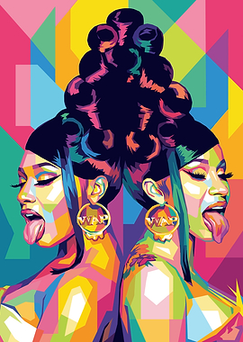Cardi B and Megan Thee Stallion WAP Pop Art