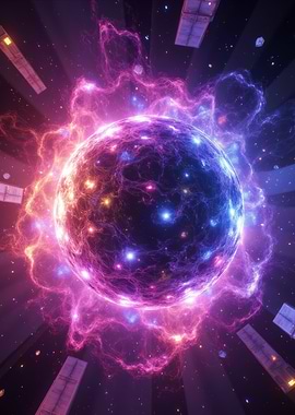 Cosmic Nebula and Planet