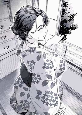 Woman in Kimono by the Window
