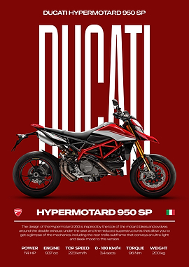 Ducati Hypermotard 950 SP Motorcycle Poster