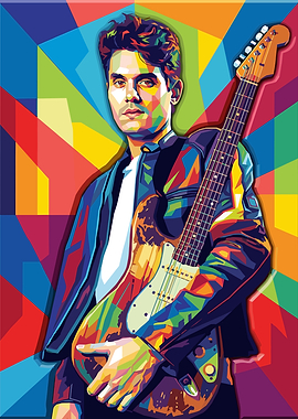 John Mayer with Guitar Pop Art