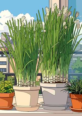 Potted Green Plants on a Windowsill