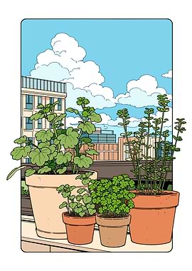 Balcony Garden with City View