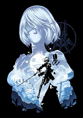 2B silhouette poster