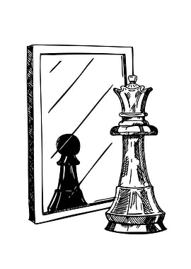 Chess Pawn Reflecting as Queen