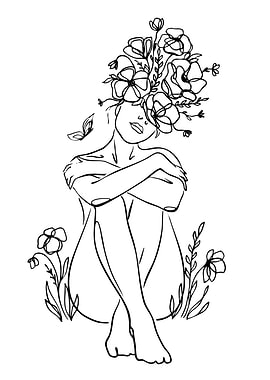 Woman with Flowers in Hair