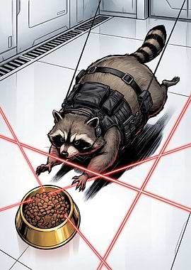Rocket Raccoon in Laser Grid