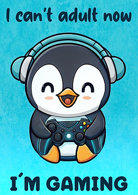 Cute Penguin Gamer
