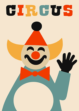 Retro Circus Clown Poster