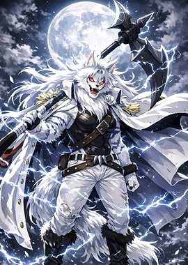 Werewolf Warrior Under the Moon