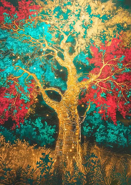 Tree with Colorful Foliage
