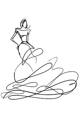 Fashion illustration of a woman in a gown