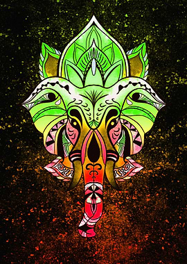 Ornate Elephant Head Mandala