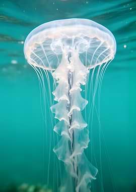 Jellyfish in turquoise water