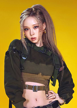 K-pop Idol in Military-inspired Fashion aespa