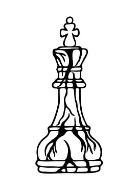 Black and White Chess King Icon