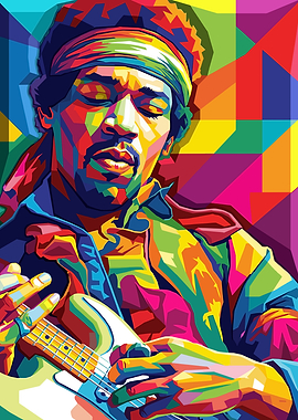 Jimi Hendrix Pop Art Portrait