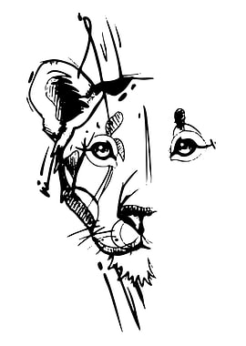 Lioness Face Sketch