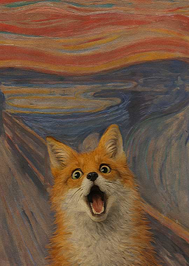 Fox in the style of The Scream