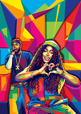 SZA and Kendrick Lamar Pop Art