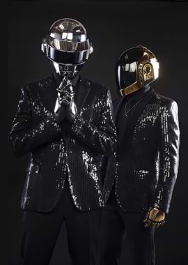Daft Punk Duo in Sequined Jackets