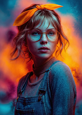 Young Woman with Glasses and Bandana