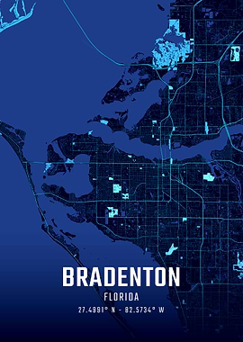 Bradenton Florida Midnight City Map