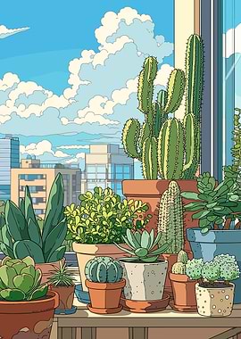 Balcony Garden with City View