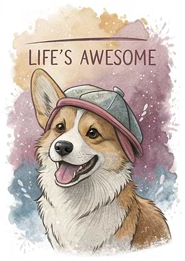 Corgi Wearing a Hat